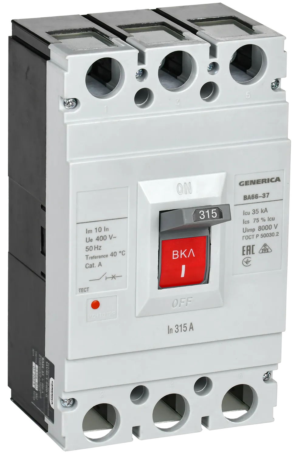 Выключатель автоматический ВА66-37 3Р 315А 35кА GENERICA SAV40-3-0315-G