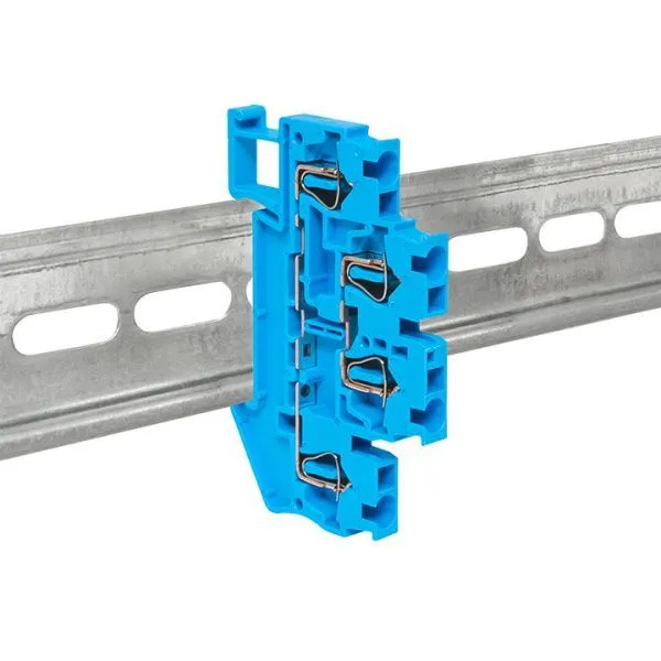 Колодка клеммная пружинная двойная ST-2.5 26А синяя EKF - Фото 3