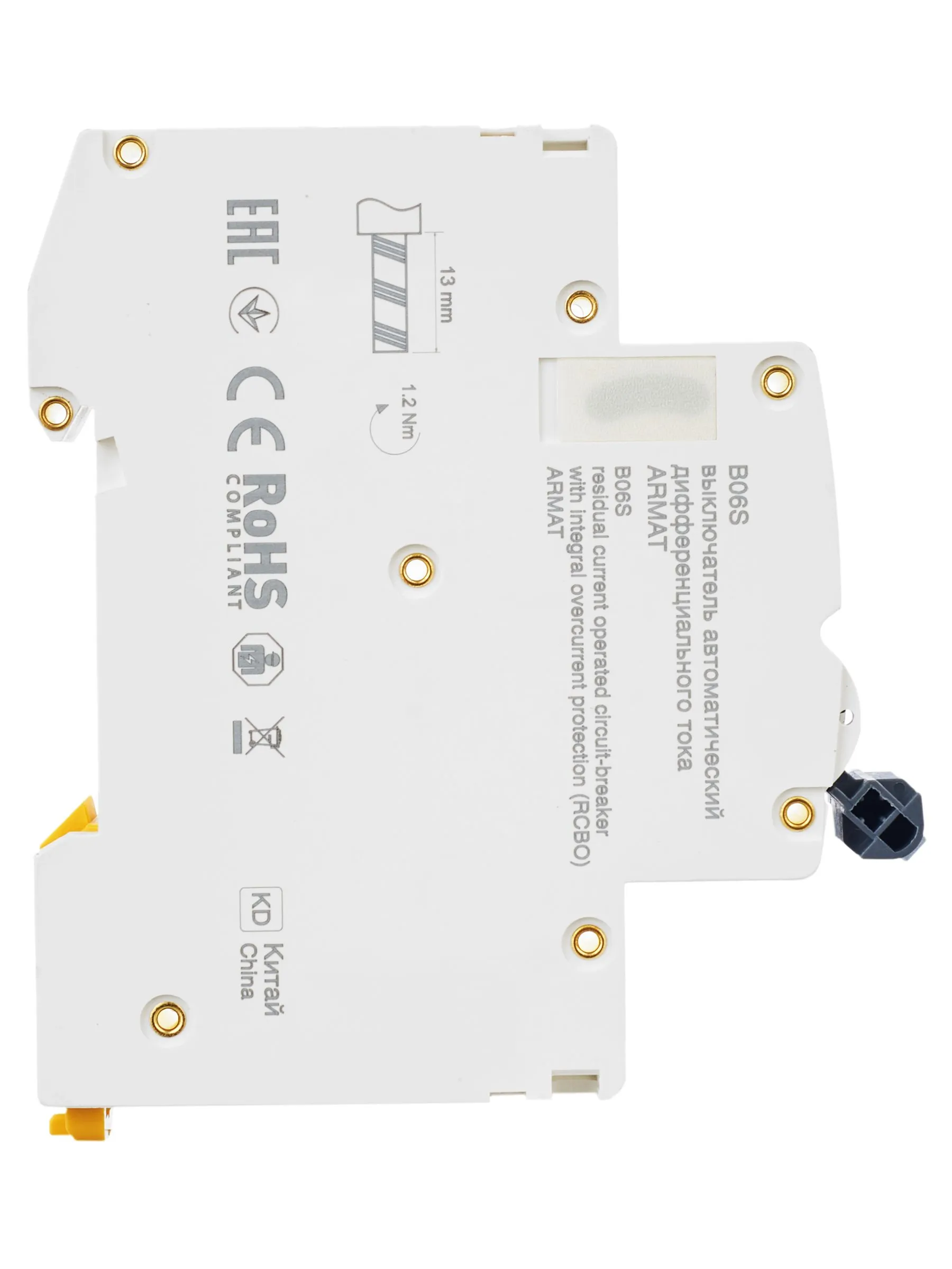 ARMAT Автоматический выключатель дифференциального тока B06S 1P+NP C13 30мА тип A (18мм) IEK - Фото 5