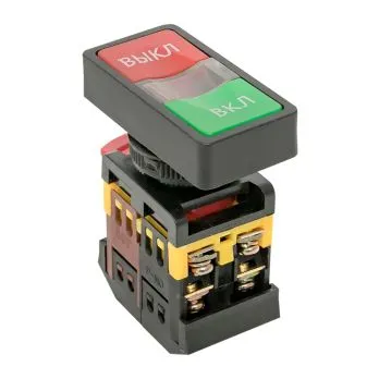 Кнопка AS-22N "Пуск-Стоп" прямоугольная 220В NO+NC EKF