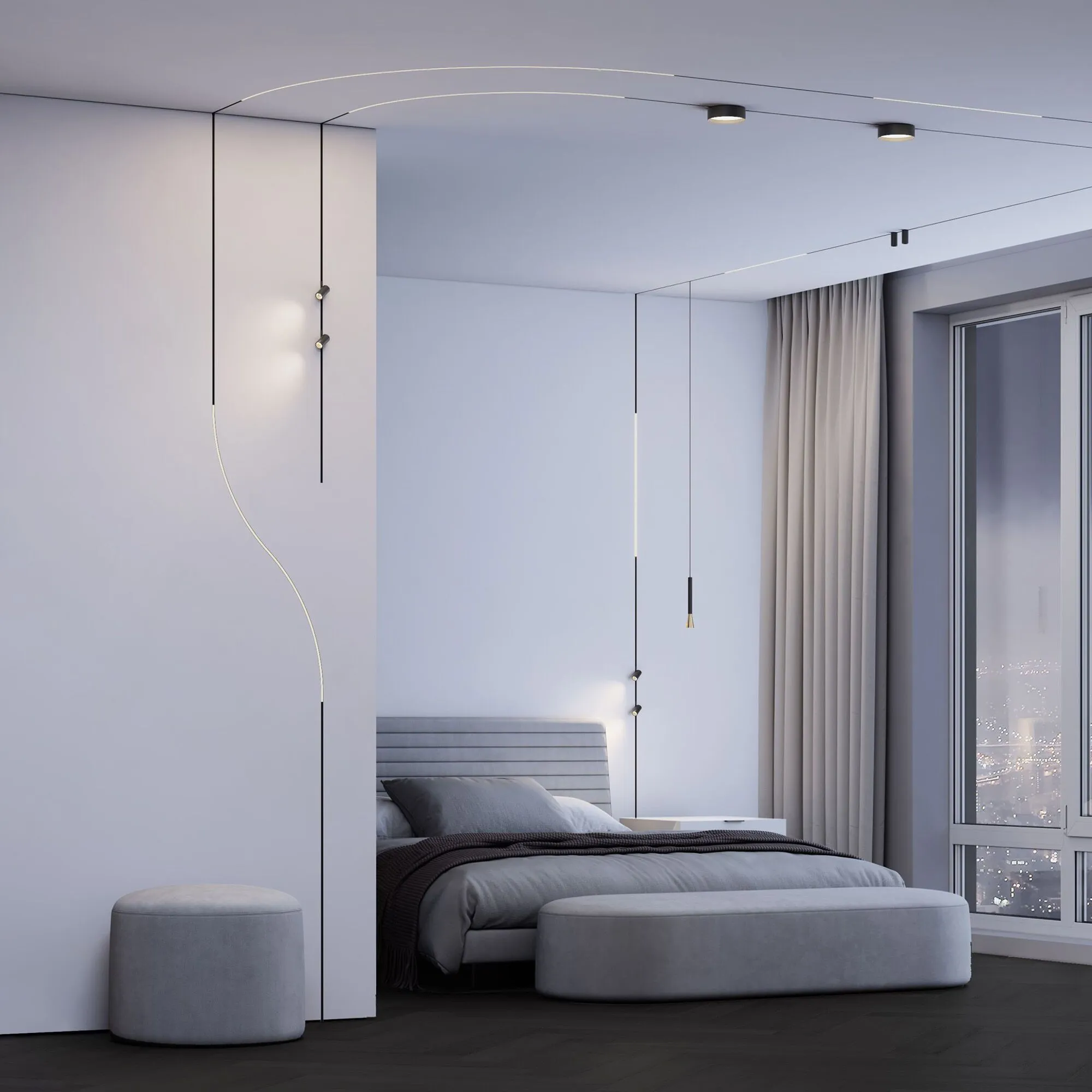 Mini Magnetic Шинопровод накладной (черный) Ø900 мм - Фото 4