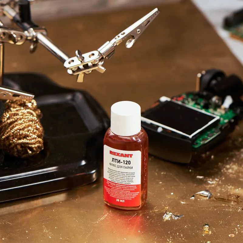 Флюс для пайки, ЛТИ-120, 30мл, флакон REXANT - Фото 2