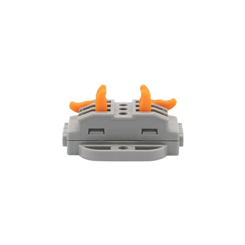 Клемма СМК 222-423P проходная 3 полюса, с монтажной площадкой (0,08-4 мм²), серая (25 шт./уп.) REXANT - Фото 2