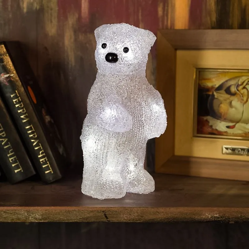 Акриловая светодиодная фигура Медвежонок 12х22х13 см, 4,5 В, 3 батарейки AA (не входят в комплект), 10 светодиодов NEON-NIGHT - Фото 2