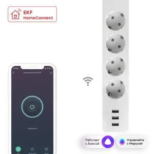 Умный удлинитель EKF Connect Wi-Fi RCE-1-WF