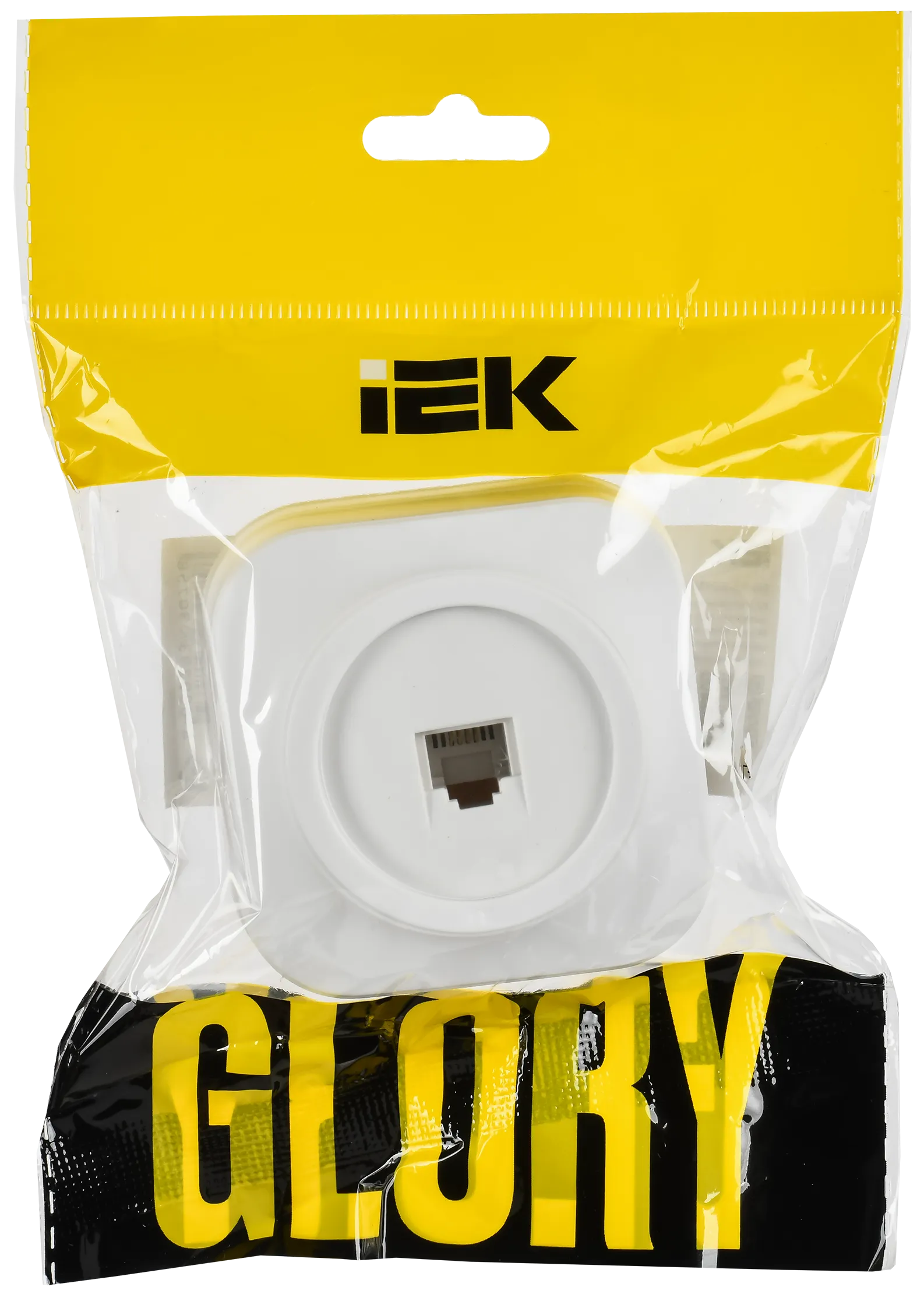 GLORY Розетка для открытой установки телефонная RJ11 РТ20-ХБм белый матовый IEK - Фото 2