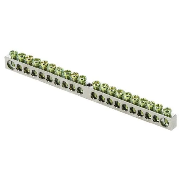 Шина PEN "ноль-земля" (6x9мм) 20 отв. цинк крепеж по центру EKF