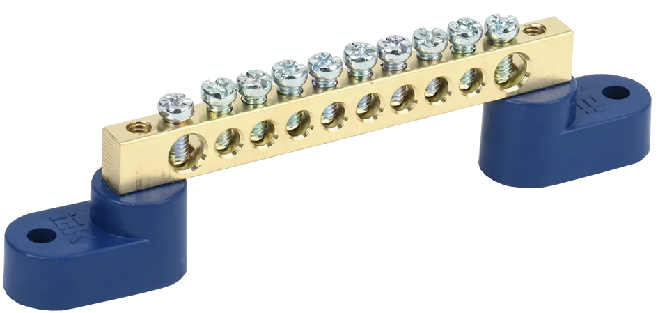 Шина N "ноль" на двух угловых изоляторах ШНИ-6х9-10-У2-С IEK