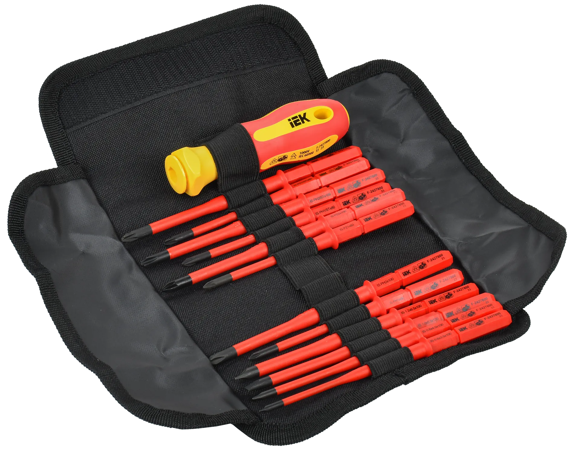 ARMA2L 5 Набор диэлектрической отвертки со сменными жалами SLIM Т2 13шт IEK A2L5-NS30-T2-13