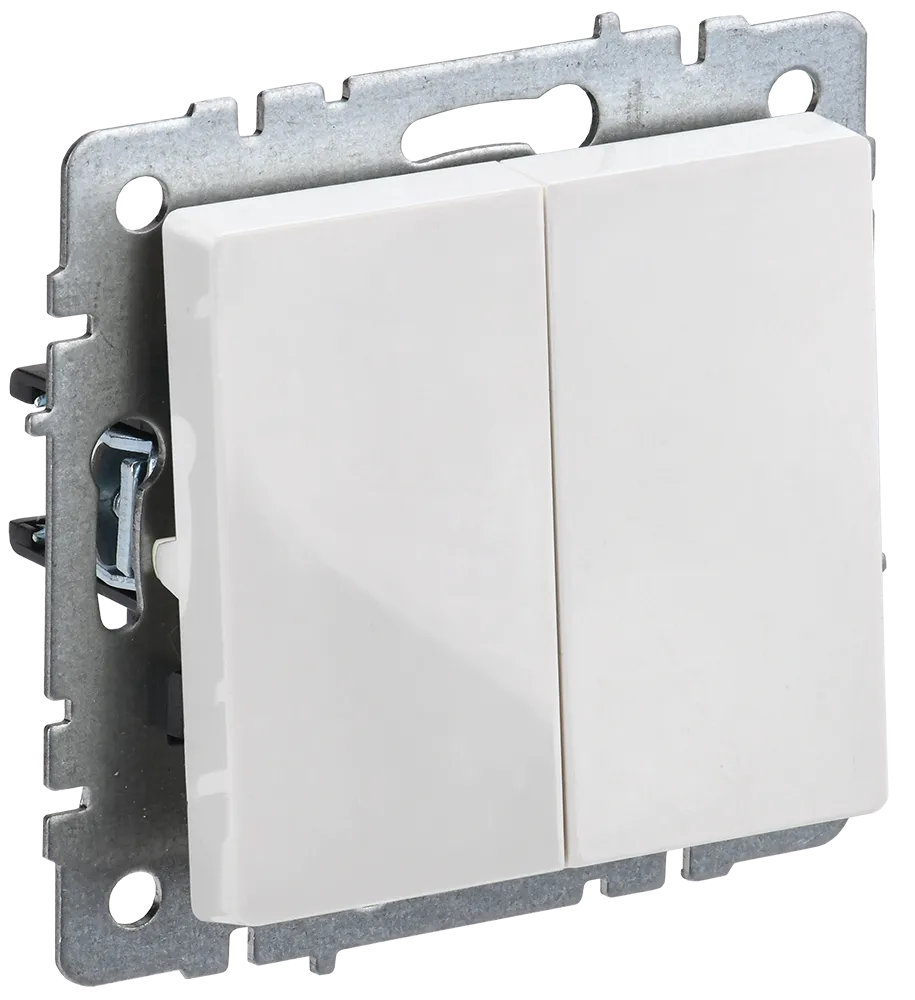 BRITE Выключатель 2-клавишный 10А ВС10-2-0-БрБ белый