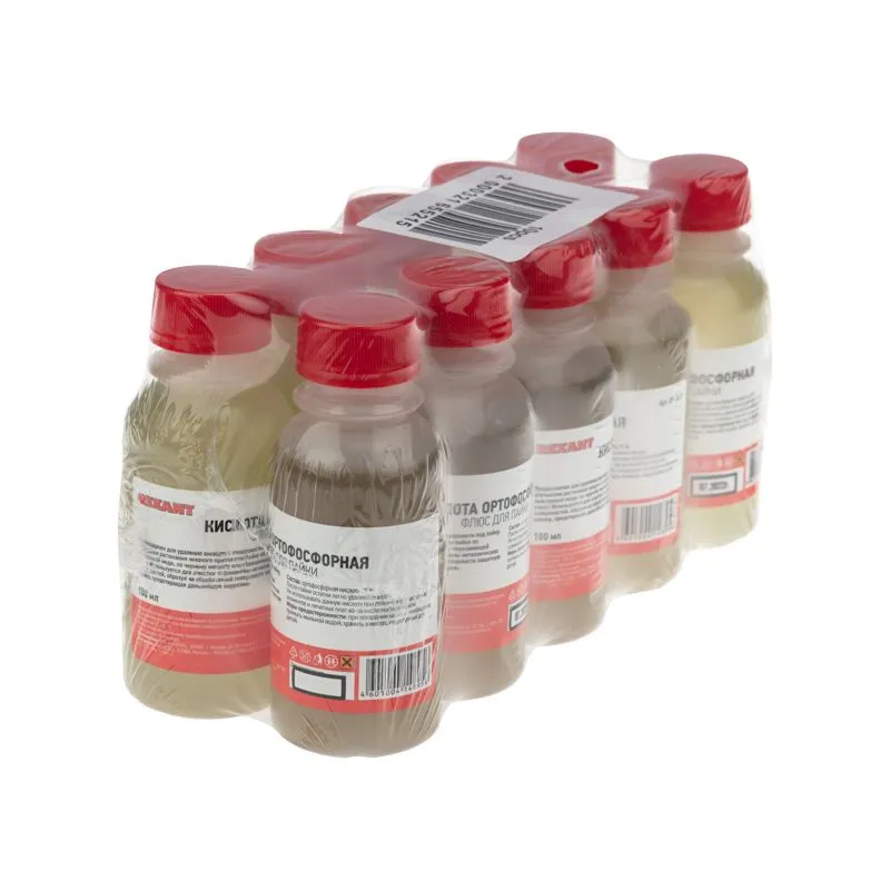 Флюс для пайки, КИСЛОТА ОРТОФОСФОРНАЯ 75%, 100мл, флакон REXANT - Фото 5