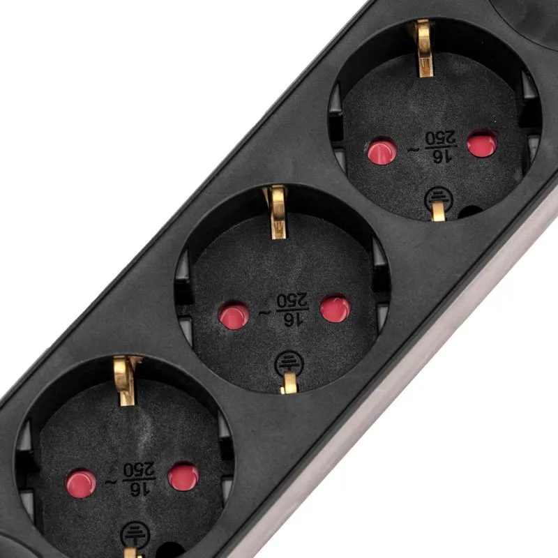 Удлинитель STANDARD 3 гнезда, 5м, 3х1,0мм², с/з, с выключателем, 2 USB, черный REXANT - Фото 4