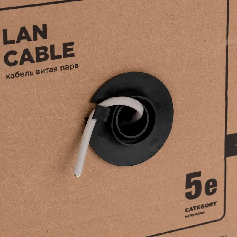 Кабель витая пара F/UTP, CAT 5e, PE, 4PR, 24AWG, OUTDOOR, SOLID, черный, 305м, РФ REXANT - Фото 4