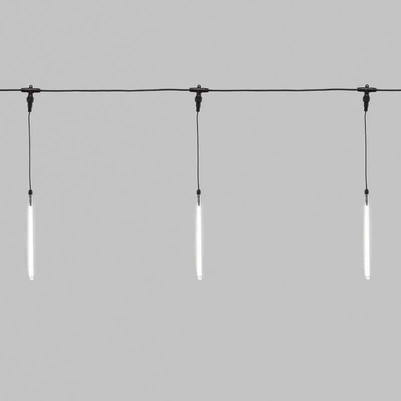 Гирлянда Тающие сосульки комплект 10 шт. х 30см, шаг 100см, 420 LED БЕЛЫЙ, черный каучук, IP65, 24В, соединяется NEON-NIGHT