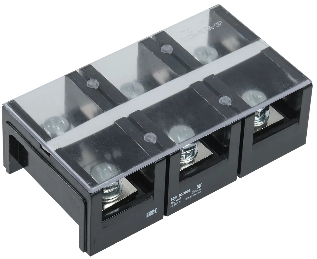 Блок зажимов наборный БЗН ТС-3003 150мм2 300A 3 пары IEK