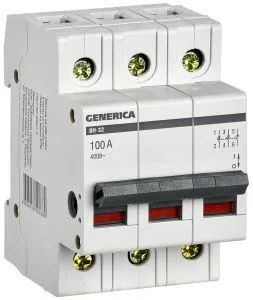 Выключатель нагрузки (мини-рубильник) ВН-32 3Р 100А GENERICA MNV15-3-100
