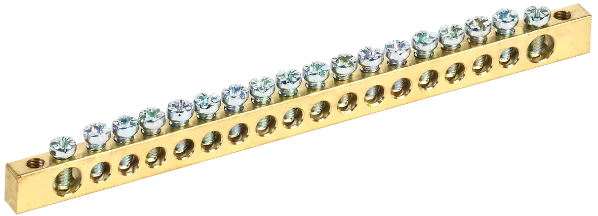 Шина PEN "земля-ноль" 6х9мм 18/2 (18групп/крепеж по краям) IEK