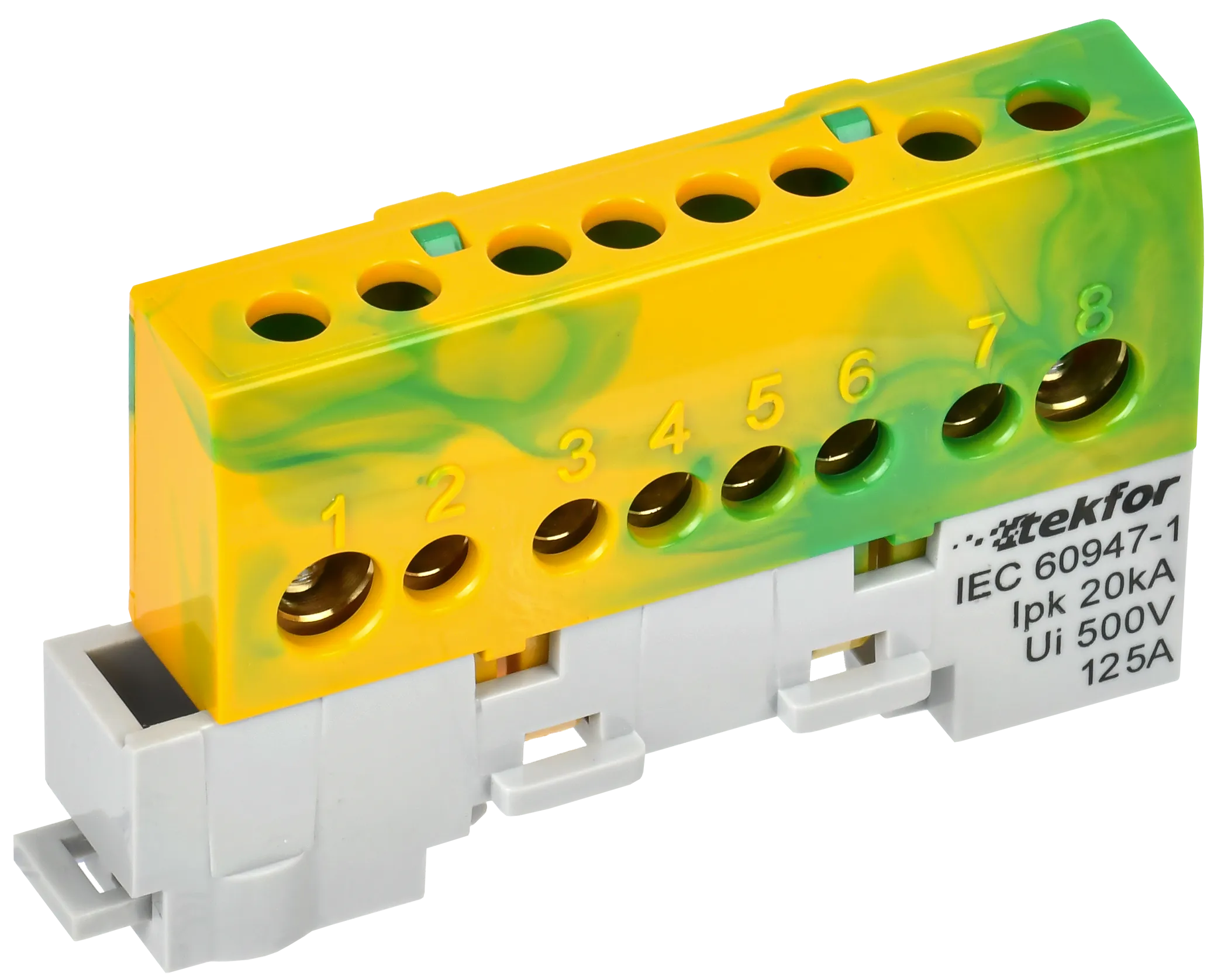 TEKFOR Шина PE "земля" изолированная на универсальном держателе 8х12-8-ЖЗ IEK TF-NN20-08-KL-K52