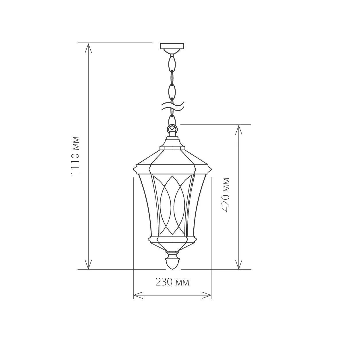 Светильник уличный подвесной IP44 Virgo H капучино GLXT-1450H Elektrostandard - Фото 5