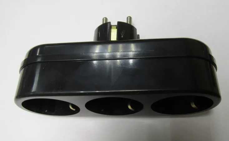 Сетевой разветвитель 3 гн. с/з, 16 А, 3L3 черный, в индивидуальной упаковке