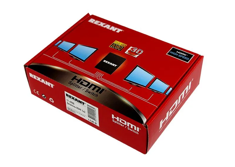 Делитель гнездо HDMI на 3 гнезда HDMI, металл REXANT - Фото 2