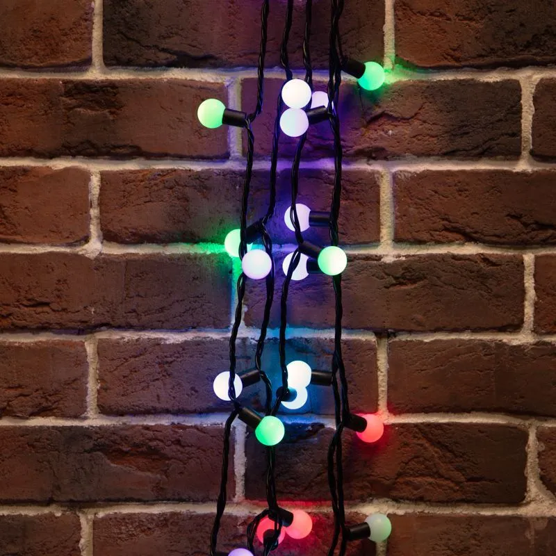 Гирлянда светодиодная Мультишарики Ø23мм 10м 80 LED RGB черный ПВХ IP65 быстрая смена цвета 230В нужен блок 303-500 NEON-NIGHT 303-519
