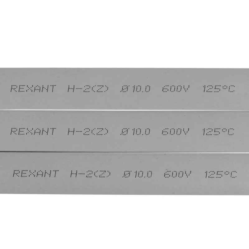 Трубка термоусаживаемая ТУТ нг 10,0/5,0мм, серая, упаковка 50 шт. по 1м REXANT - Фото 2