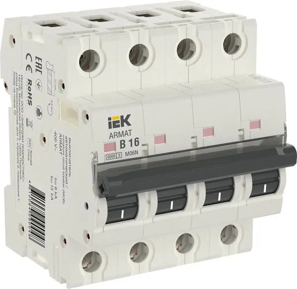 ARMAT Автоматический выключатель M06N 4P B 16А IEK AR-M06N-4-B016