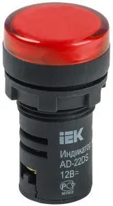 Лампа AD22DS(LED)матрица d=22мм красный 12В AC/DC IEK BLS10-ADDS-012-K04