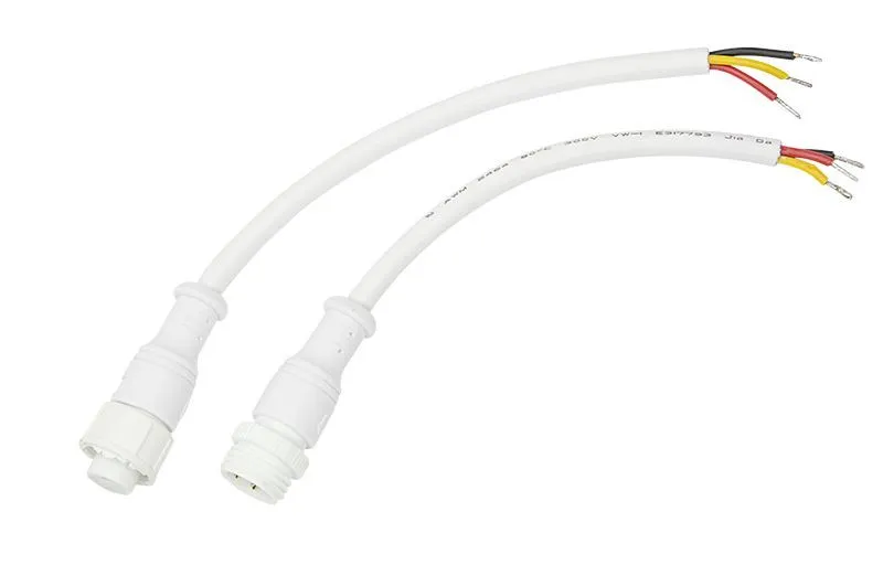 Соединительный кабель (3pin) герметичный (IP67) 3х0.5мм²  белый  REXANT 11-9530