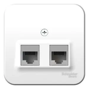 Розетка компьютерная 2-м ОП Blanca RJ45 кат.5E с изолир. пластиной бел. SE BLNIA045451 1210475