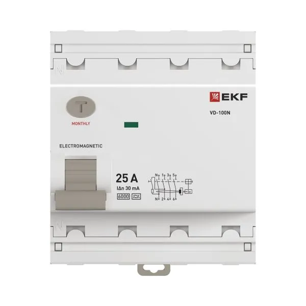 ВДТ ВД-100N 4P 25А 30мА A эл-мех 6кА PROXIMA EKF - Фото 4