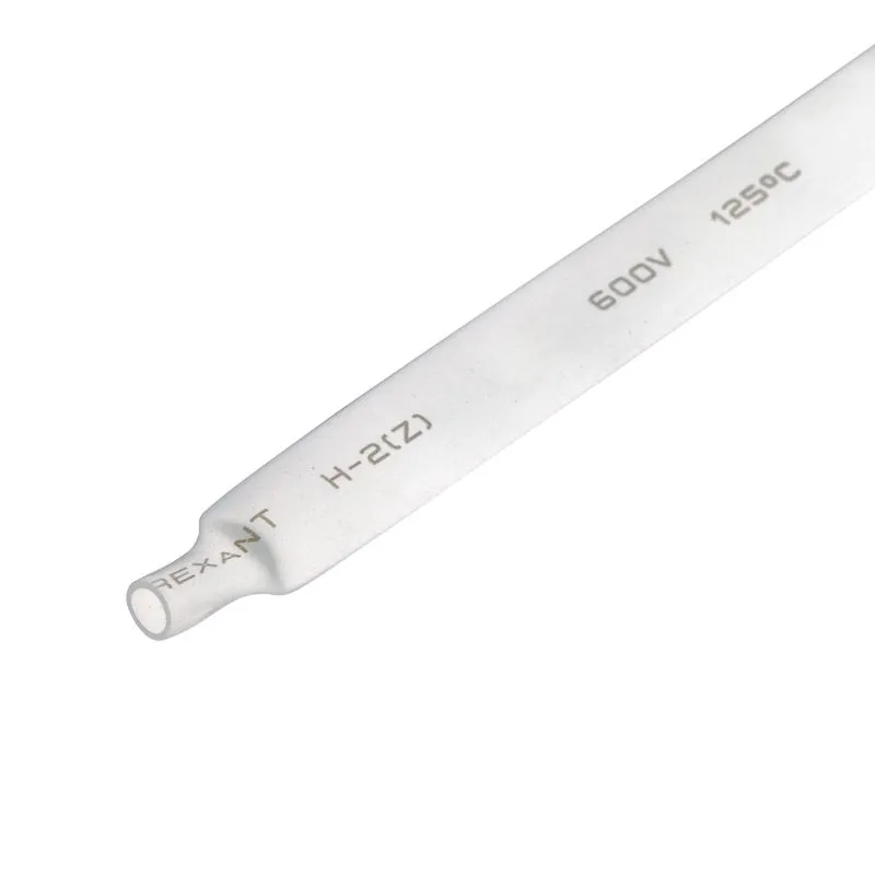 Трубка термоусаживаемая ТУТ нг 8,0/4,0мм, белая, упаковка 50 шт. по 1м REXANT - Фото 2