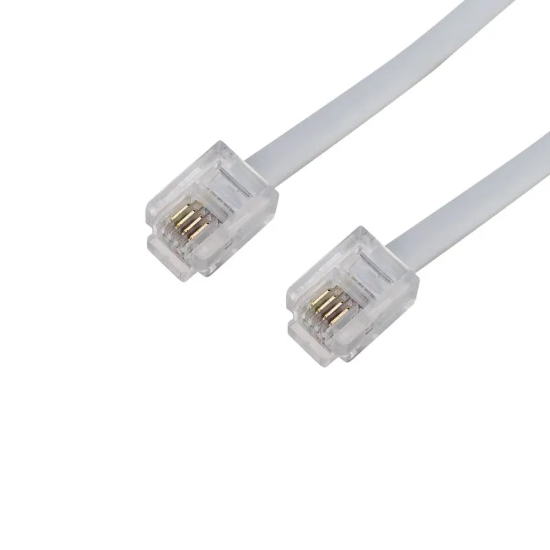 Удлинитель телефонный, плоский, RJ-11 (6P-4C), 20м, белый REXANT 18-3201