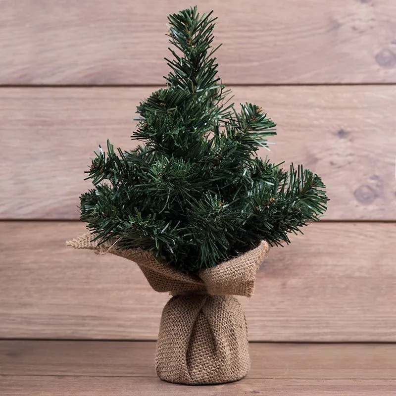 Елочка 30см в плетеном мешочке, ПВХ - Фото 2