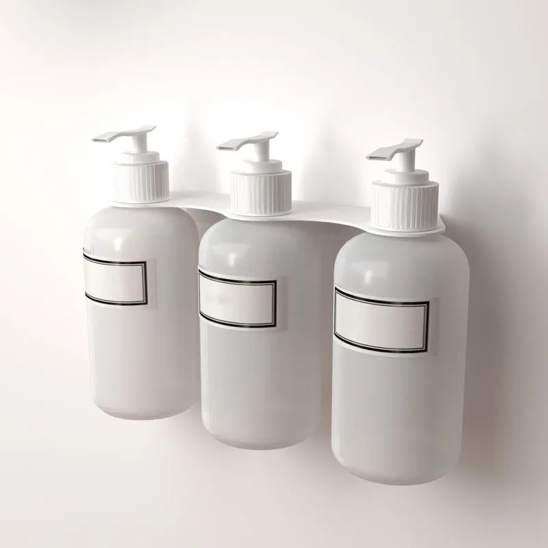 Держатель дозатора для жидкого мыла и шампуней на 3 флакона настенный, белый REXANT 38-0702