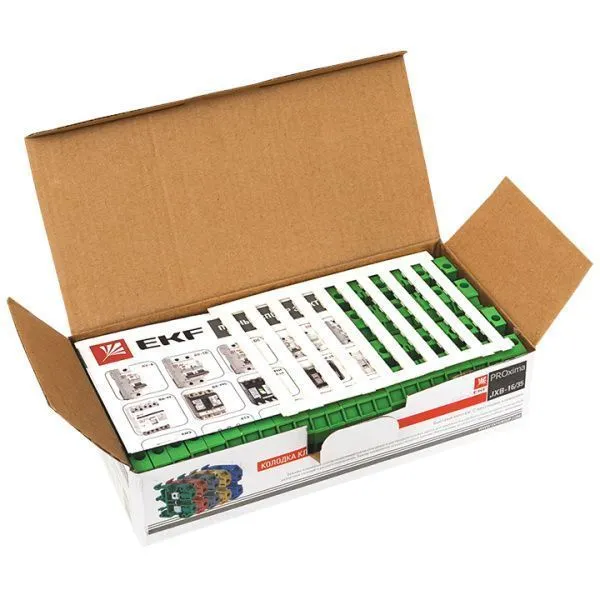 Колодка клеммная JXB-16/35 зеленая EKF - Фото 2