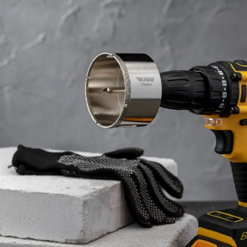 Коронка алмазная 70мм по керамограниту с центровочным сверлом KRANZ - Фото 4