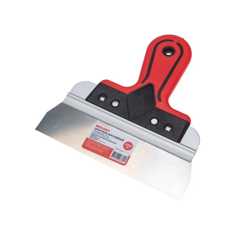 Шпатель фасадный, нержавеющая сталь, 200мм, 2-компонентная ручка REXANT