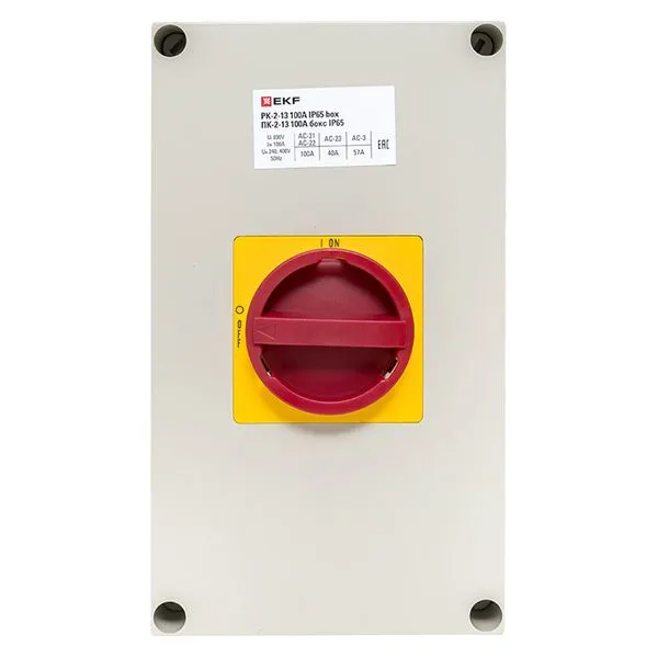 ПК-2-13 100А 3P "ВКЛ-ВЫКЛ" блок. в боксе IP65 EKF - Фото 2