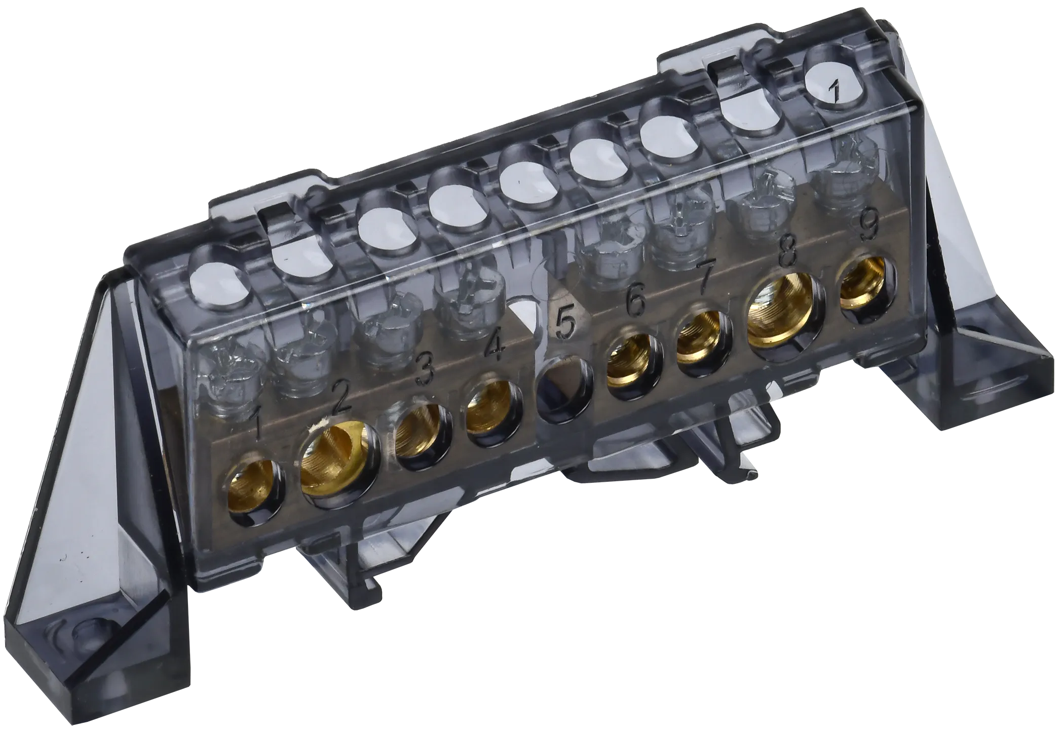 TEKFOR Шина N "ноль" в комбинированном DIN-изоляторе "Стойка" 8х12-(4+4)-Ч IEK TF-NN20-44-DP-K02