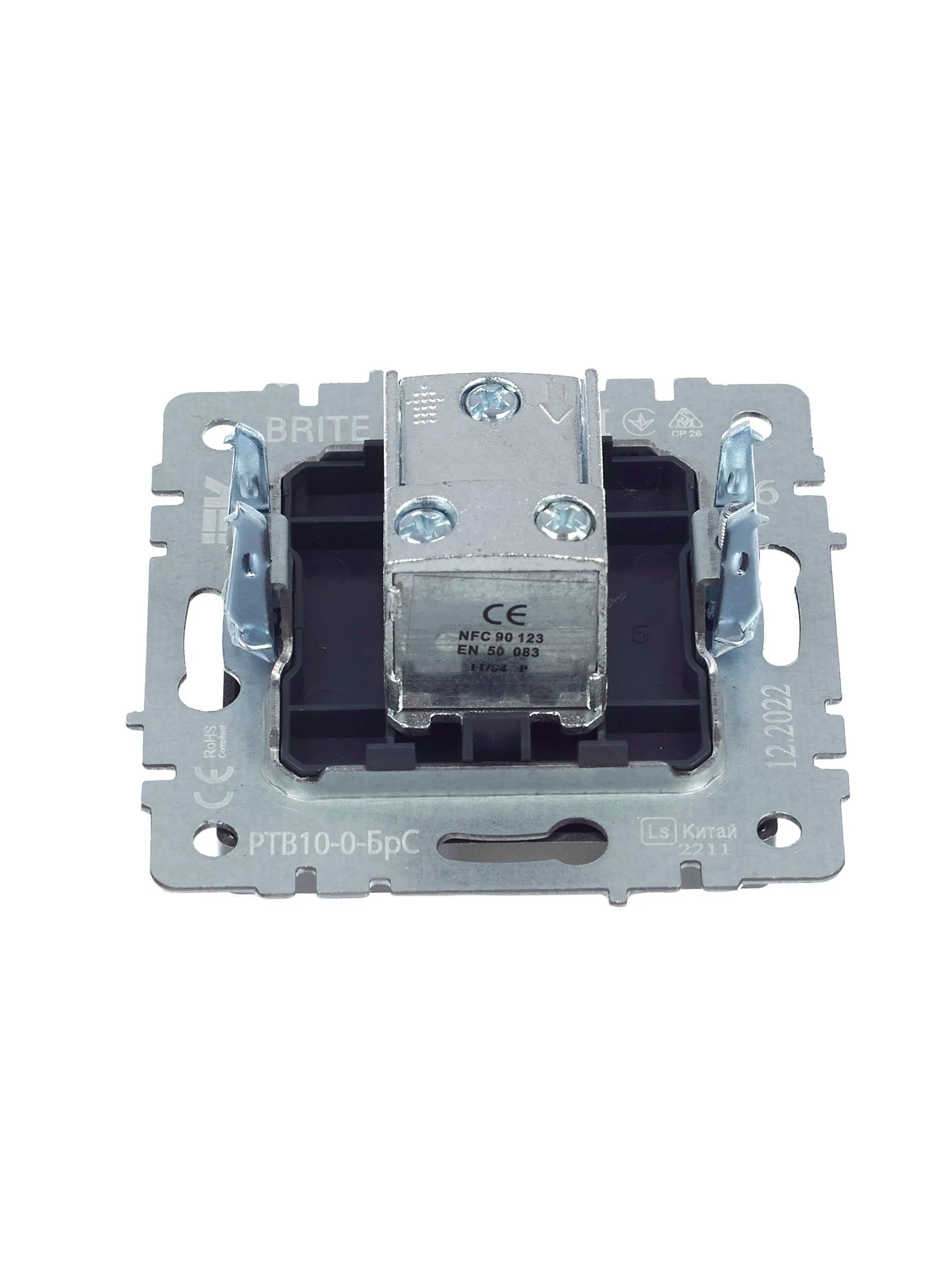 BRITE Розетка TV проходная РТВ10-0-БрС сталь IEK - Фото 7