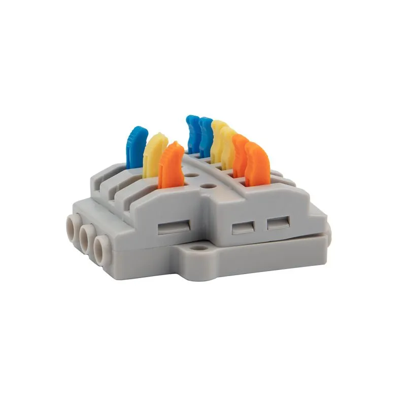 Клемма СМК 3х2 проходная разветвительная 3 полюса, с монтажной площадкой (1 ввод, 2 вывода на полюс) (50 шт./уп.) REXANT - Фото 4