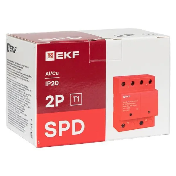 УЗИП Класс 1 Iimp 25kA (10/350μs) 2P EKF - Фото 9