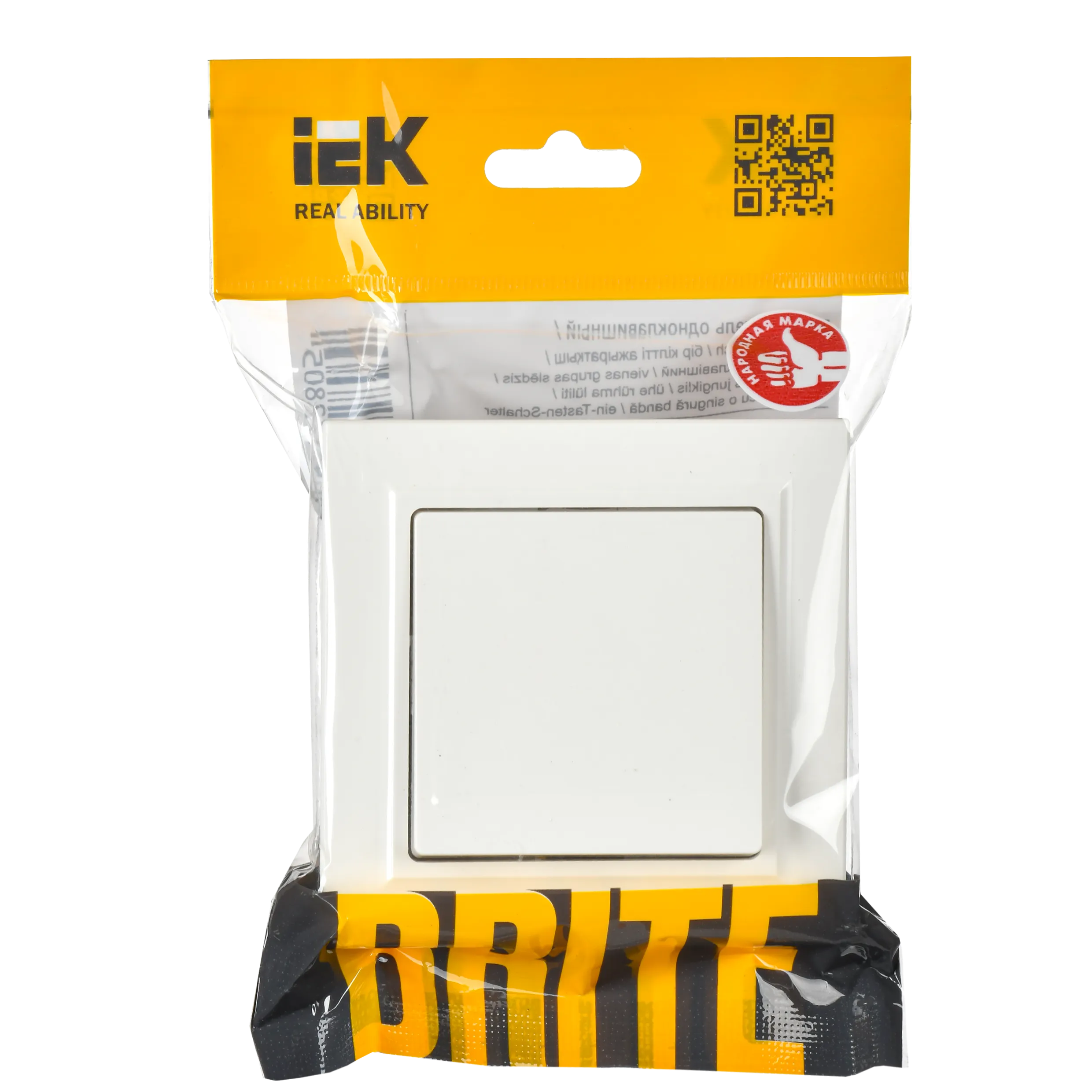 BRITE Выключатель 1-клавишный 10А в сборе ВСР10-1-0-БрБ белый IEK - Фото 3