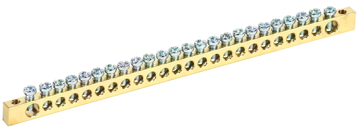 Шина PEN "земля-ноль" 6х9мм 24/2 (24групп/крепеж по краям) IEK