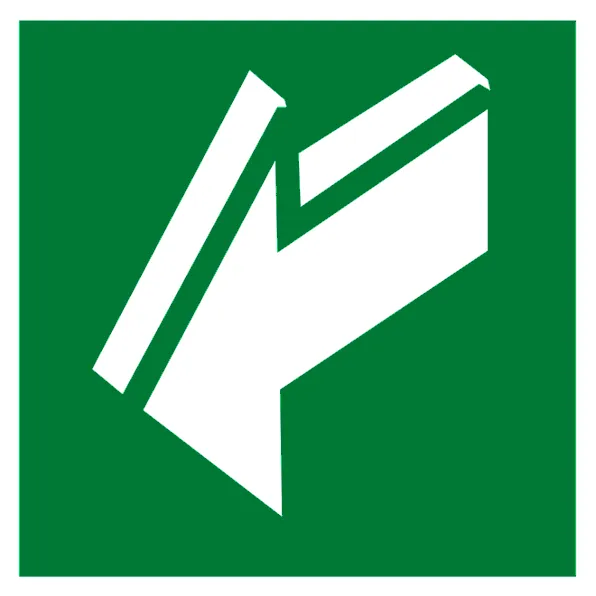 Знак наклейка E19 "Открывать движением на себя" (200x200) фотолюминесцентный EKF