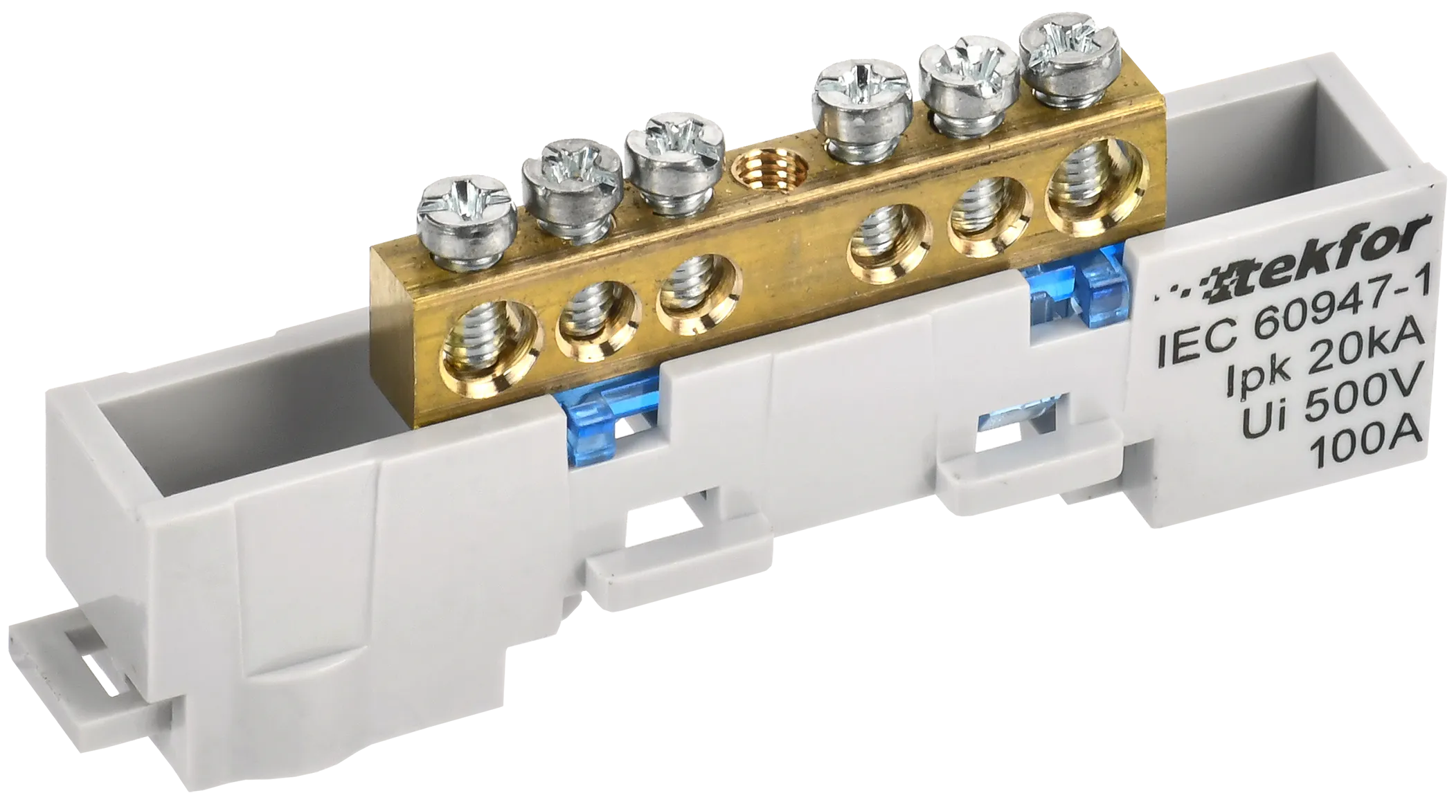 TEKFOR Шина N "ноль" неизолированная на универсальном держателе 6х9-4-С IEK TF-NN10-04-DL-K07