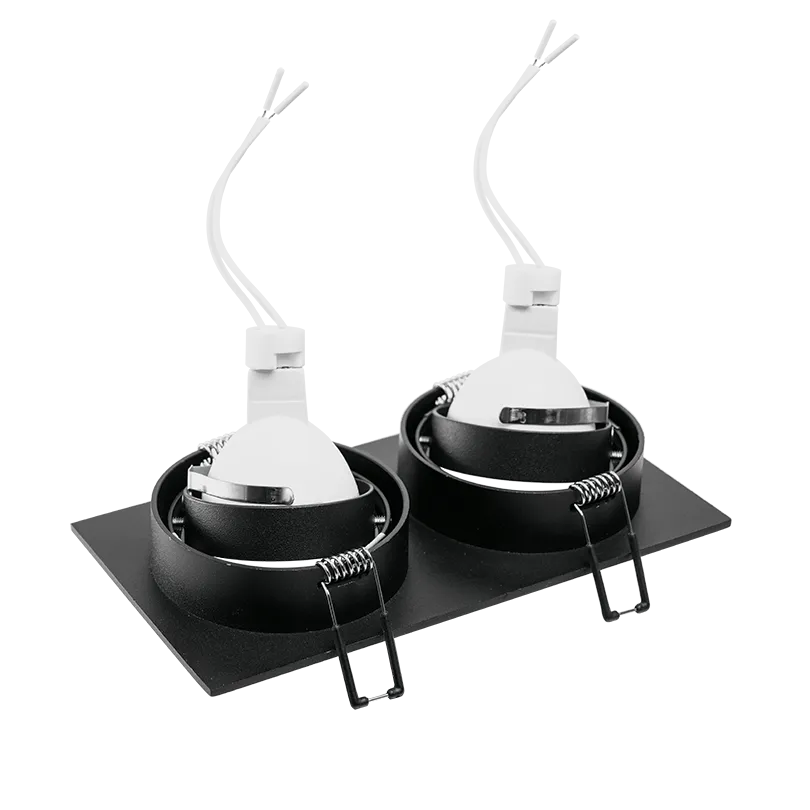 Встраиваемый cветильник WOLTA WDL-GU5.3/01BL-02 IP20 под лампу GU5.3 двойной Чёрный ALTO 175x92x22 1/50 - Фото 6