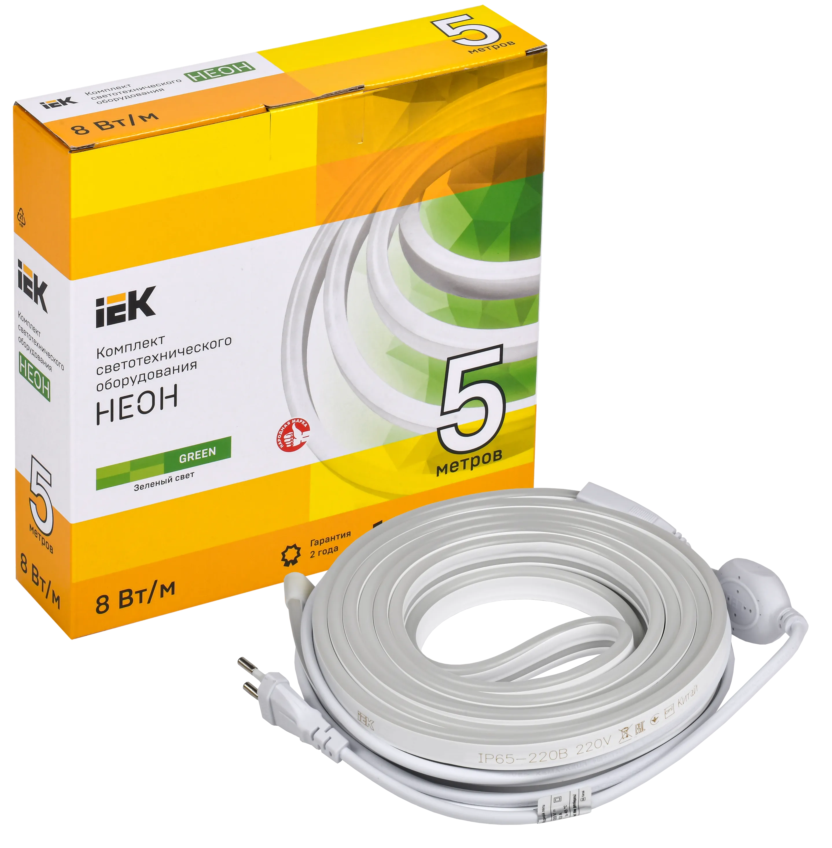 Комплект светодиодной подсветки "Неон" (лента LED 5м LSR5-2835G120-8-IP65-220В + драйвер) IEK - Фото 2
